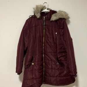 Very warm used coat burgundy
